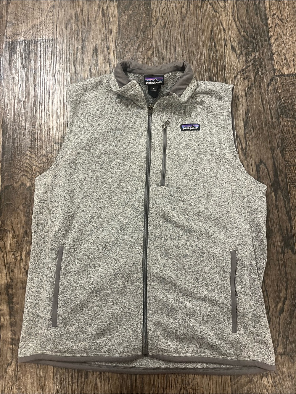 Patagonia Men’s Light Gray Heather Full-Zip Fleece Vest